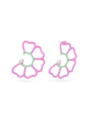 Pastel Bloom Pearl Earrings - Image 2